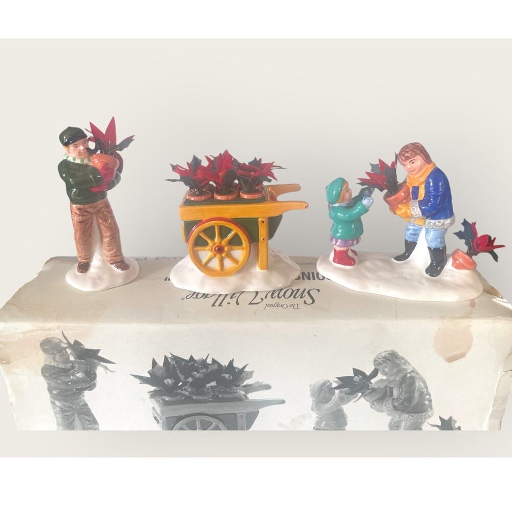 Dept 56 | Poinsettias for Sale (set of 3) | The Original Snow Village | Retired